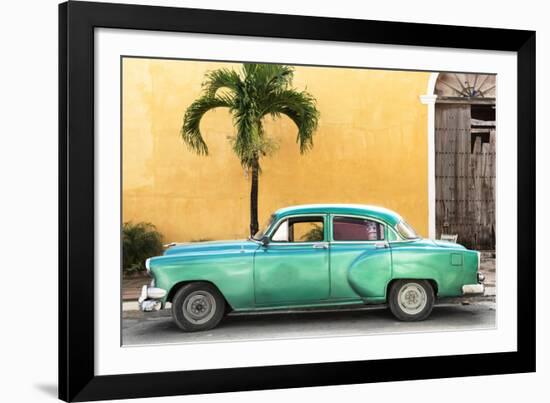 Cuba Fuerte Collection - Beautiful Retro Green Car-Philippe Hugonnard-Framed Photographic Print