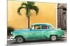 Cuba Fuerte Collection - Beautiful Retro Green Car-Philippe Hugonnard-Mounted Photographic Print