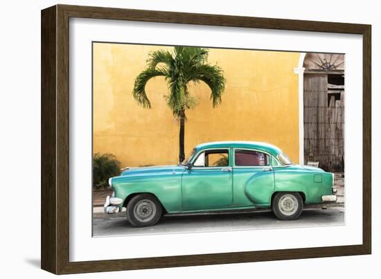 Cuba Fuerte Collection - Beautiful Retro Green Car-Philippe Hugonnard-Framed Photographic Print