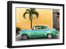 Cuba Fuerte Collection - Beautiful Retro Green Car-Philippe Hugonnard-Framed Photographic Print