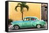 Cuba Fuerte Collection - Beautiful Retro Green Car-Philippe Hugonnard-Framed Stretched Canvas