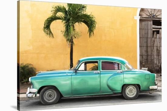 Cuba Fuerte Collection - Beautiful Retro Green Car-Philippe Hugonnard-Stretched Canvas