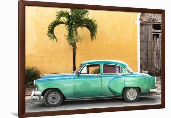 Cuba Fuerte Collection - Beautiful Retro Green Car-Philippe Hugonnard-Framed Photographic Print