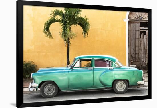 Cuba Fuerte Collection - Beautiful Retro Green Car-Philippe Hugonnard-Framed Photographic Print