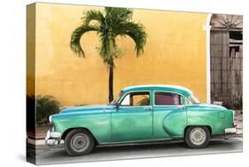 Cuba Fuerte Collection - Beautiful Retro Green Car-Philippe Hugonnard-Stretched Canvas