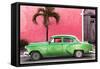 Cuba Fuerte Collection - Beautiful Retro Green Car-Philippe Hugonnard-Framed Stretched Canvas