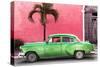 Cuba Fuerte Collection - Beautiful Retro Green Car-Philippe Hugonnard-Stretched Canvas