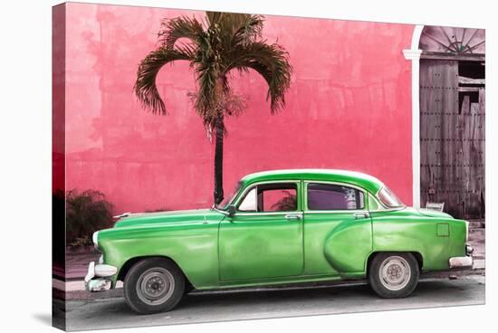 Cuba Fuerte Collection - Beautiful Retro Green Car-Philippe Hugonnard-Stretched Canvas