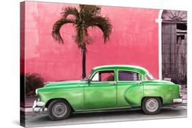 Cuba Fuerte Collection - Beautiful Retro Green Car-Philippe Hugonnard-Stretched Canvas