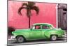 Cuba Fuerte Collection - Beautiful Retro Green Car-Philippe Hugonnard-Mounted Photographic Print