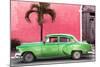 Cuba Fuerte Collection - Beautiful Retro Green Car-Philippe Hugonnard-Mounted Photographic Print