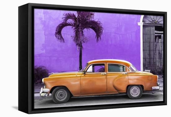 Cuba Fuerte Collection - Beautiful Retro Orange Car-Philippe Hugonnard-Framed Stretched Canvas