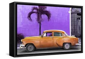 Cuba Fuerte Collection - Beautiful Retro Orange Car-Philippe Hugonnard-Framed Stretched Canvas