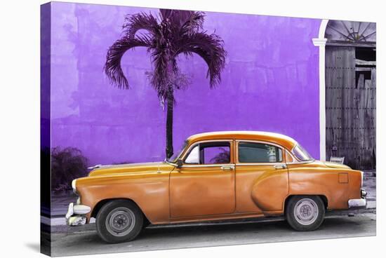 Cuba Fuerte Collection - Beautiful Retro Orange Car-Philippe Hugonnard-Stretched Canvas