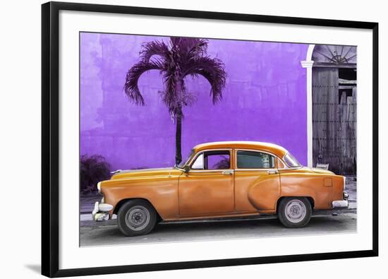 Cuba Fuerte Collection - Beautiful Retro Orange Car-Philippe Hugonnard-Framed Photographic Print