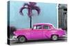 Cuba Fuerte Collection - Beautiful Retro Pink Car-Philippe Hugonnard-Stretched Canvas