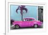 Cuba Fuerte Collection - Beautiful Retro Pink Car-Philippe Hugonnard-Framed Photographic Print