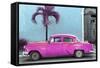 Cuba Fuerte Collection - Beautiful Retro Pink Car-Philippe Hugonnard-Framed Stretched Canvas