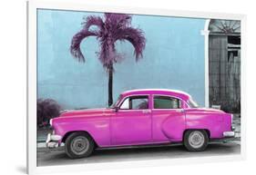 Cuba Fuerte Collection - Beautiful Retro Pink Car-Philippe Hugonnard-Framed Photographic Print