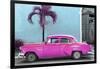 Cuba Fuerte Collection - Beautiful Retro Pink Car-Philippe Hugonnard-Framed Photographic Print