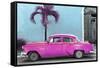 Cuba Fuerte Collection - Beautiful Retro Pink Car-Philippe Hugonnard-Framed Stretched Canvas