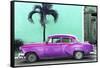 Cuba Fuerte Collection - Beautiful Retro Purple Car-Philippe Hugonnard-Framed Stretched Canvas