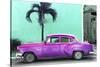 Cuba Fuerte Collection - Beautiful Retro Purple Car-Philippe Hugonnard-Stretched Canvas