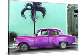 Cuba Fuerte Collection - Beautiful Retro Purple Car-Philippe Hugonnard-Stretched Canvas