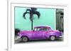 Cuba Fuerte Collection - Beautiful Retro Purple Car-Philippe Hugonnard-Framed Photographic Print