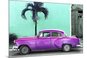 Cuba Fuerte Collection - Beautiful Retro Purple Car-Philippe Hugonnard-Mounted Photographic Print