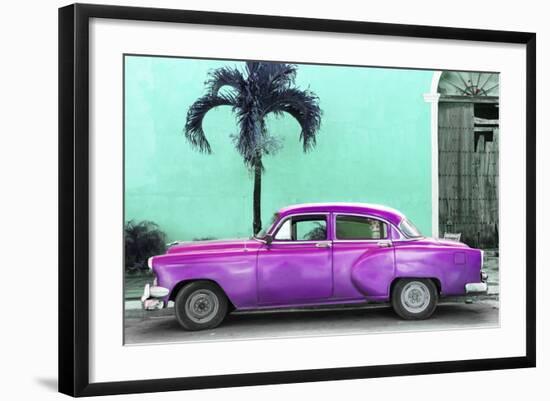 Cuba Fuerte Collection - Beautiful Retro Purple Car-Philippe Hugonnard-Framed Photographic Print