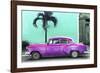 Cuba Fuerte Collection - Beautiful Retro Purple Car-Philippe Hugonnard-Framed Photographic Print