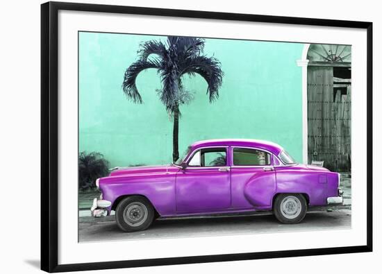 Cuba Fuerte Collection - Beautiful Retro Purple Car-Philippe Hugonnard-Framed Photographic Print