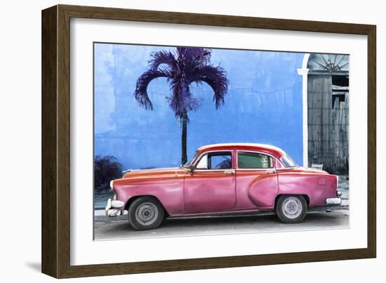 Cuba Fuerte Collection - Beautiful Retro Red Car-Philippe Hugonnard-Framed Photographic Print