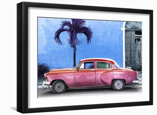 Cuba Fuerte Collection - Beautiful Retro Red Car-Philippe Hugonnard-Framed Photographic Print
