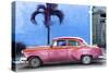 Cuba Fuerte Collection - Beautiful Retro Red Car-Philippe Hugonnard-Stretched Canvas