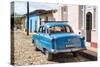 Cuba Fuerte Collection - Blue Car in Trinidad II-Philippe Hugonnard-Stretched Canvas