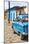 Cuba Fuerte Collection - Blue Car in Trinidad III-Philippe Hugonnard-Mounted Photographic Print