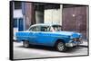 Cuba Fuerte Collection - Blue Chevy-Philippe Hugonnard-Framed Stretched Canvas