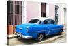 Cuba Fuerte Collection - Blue Cuban Taxi-Philippe Hugonnard-Stretched Canvas