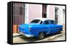 Cuba Fuerte Collection - Blue Cuban Taxi-Philippe Hugonnard-Framed Stretched Canvas