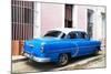 Cuba Fuerte Collection - Blue Cuban Taxi-Philippe Hugonnard-Mounted Photographic Print