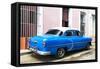 Cuba Fuerte Collection - Blue Cuban Taxi-Philippe Hugonnard-Framed Stretched Canvas