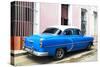 Cuba Fuerte Collection - Blue Cuban Taxi-Philippe Hugonnard-Stretched Canvas