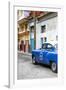 Cuba Fuerte Collection - Blue Taxi Car in Havana-Philippe Hugonnard-Framed Photographic Print