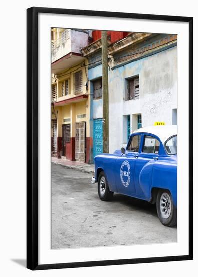 Cuba Fuerte Collection - Blue Taxi Car in Havana-Philippe Hugonnard-Framed Photographic Print