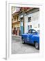 Cuba Fuerte Collection - Blue Taxi Car in Havana-Philippe Hugonnard-Framed Photographic Print