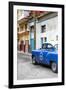 Cuba Fuerte Collection - Blue Taxi Car in Havana-Philippe Hugonnard-Framed Photographic Print