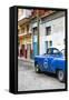 Cuba Fuerte Collection - Blue Taxi Car in Havana-Philippe Hugonnard-Framed Stretched Canvas