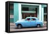 Cuba Fuerte Collection - Blue Taxi Car-Philippe Hugonnard-Framed Stretched Canvas
